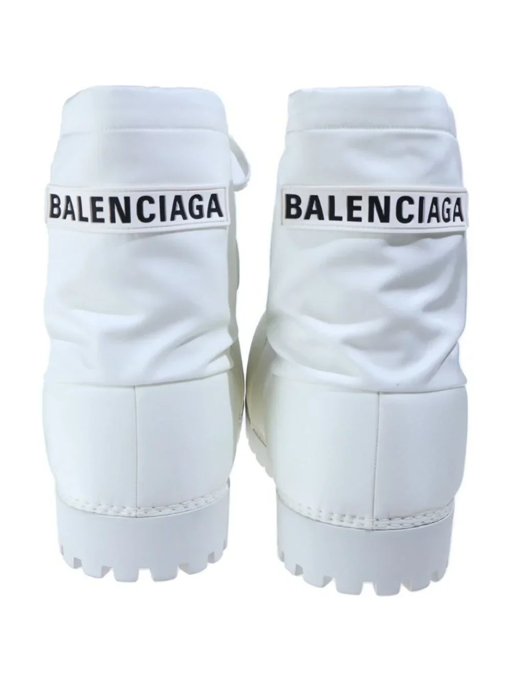 Balenciaga Alaska Logo Design Nylon Boots White